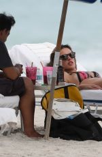 ALESSANDRA AMBROSIO in Bikini at a Beach in Miami