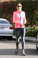 ALESSANDRA AMBROSIO in Tights Working Out in Santa Monica