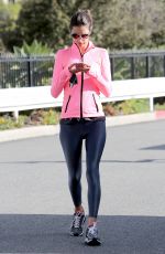 ALESSANDRA AMBROSIO in Tights Working Out in Santa Monica