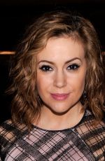 ALYSSA MILANO at Tadashi Shoji Fall/Winter 2014 Fashion Show in New York