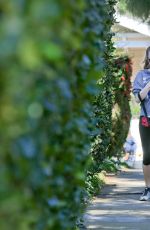 AMANDA SEYFRIED on the Morning Walk with Her Dog