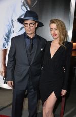 AMBER HARD and Johnny Depp at 3 Days to Kill Premiere in Los Angeles