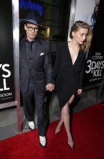 AMBER HARD and Johnny Depp at 3 Days to Kill Premiere in Los Angeles