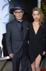 AMBER HARD and Johnny Depp at 3 Days to Kill Premiere in Los Angeles