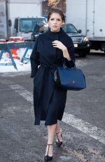 ANNA KENDICK Outin New York During Mercedes-Benz Fashion Week