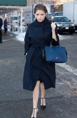 ANNA KENDICK Outin New York During Mercedes-Benz Fashion Week