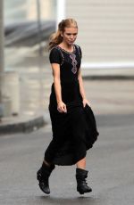 ANNALYNNE MCCOR in Black Dress Out for Lunch
