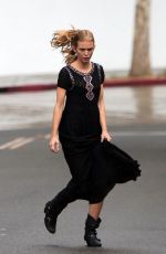 ANNALYNNE MCCOR in Black Dress Out for Lunch