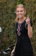 ANNALYNNE MCCOR in Black Dress Out for Lunch