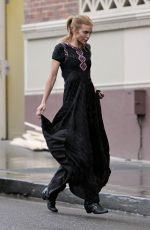 ANNALYNNE MCCOR in Black Dress Out for Lunch