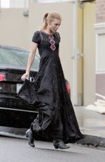 ANNALYNNE MCCOR in Black Dress Out for Lunch
