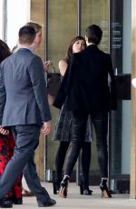 ANNE HATHAWAY Arrives at a Meeting in Culver City