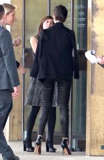 ANNE HATHAWAY Arrives at a Meeting in Culver City