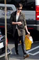 ANNE HATHAWAY in Leather Out and About in Los Angeles