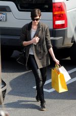 ANNE HATHAWAY in Leather Out and About in Los Angeles