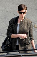 ANNE HATHAWAY in Leather Out and About in Los Angeles