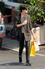 ANNE HATHAWAY in Leather Out and About in Los Angeles