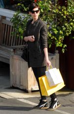 ANNE HATHAWAY in Leather Out and About in Los Angeles