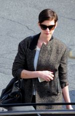ANNE HATHAWAY in Leather Out and About in Los Angeles