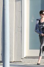 ANNE HATHAWAY in Tight Leggings Out and About in Los Angeles