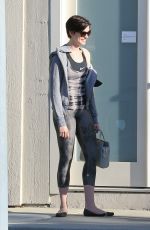 ANNE HATHAWAY in Tight Leggings Out and About in Los Angeles
