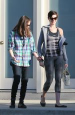 ANNE HATHAWAY in Tight Leggings Out and About in Los Angeles