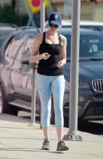 ANNE HATHAWAY in Tights Out and About in Los Angles