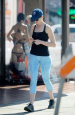 ANNE HATHAWAY in Tights Out and About in Los Angles