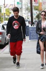 ASHLEY BENSON in Jeans Shorts Arrives at a Bakery in Los Angeles