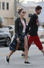 ASHLEY BENSON in Jeans Shorts Arrives at a Bakery in Los Angeles