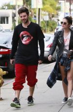 ASHLEY BENSON in Jeans Shorts Arrives at a Bakery in Los Angeles