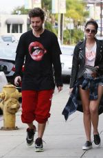 ASHLEY BENSON in Jeans Shorts Arrives at a Bakery in Los Angeles