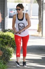 ASHLEY BENSON in Tights Leaves a Gym in Beverly Hills