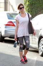 ASHLEY GREENE in Leggings Leaves a Gym in Studio City