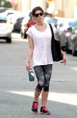 ASHLEY GREENE in Leggings Leaves a Gym in Studio City