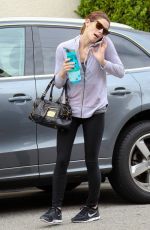 ASHLEY GREENE in Tights Arrives at a Gym in Studio City