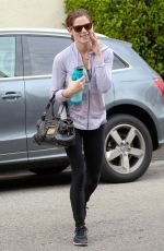 ASHLEY GREENE in Tights Arrives at a Gym in Studio City