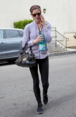 ASHLEY GREENE in Tights Arrives at a Gym in Studio City