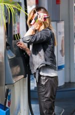 ASHLEY TISDALE at a Gas Station in Studio City