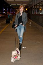 BELLA THORNE and Her Dog Kingston at LAX Airport