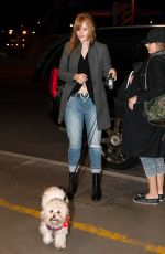BELLA THORNE and Her Dog Kingston at LAX Airport