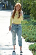 BELLA THORNE in Ripped Jeans Out and About in Hollywood