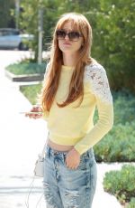 BELLA THORNE in Ripped Jeans Out and About in Hollywood