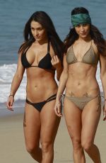 BELLA TWINS, BRIANNA and NICOLE Garcia-Colace in Bikini on the Beach Los Angeles