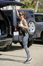 BROOKE BURK in Tights Leaves Yoga Session in Malibu