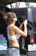 BROOKE BURK in Tights Leaves Yoga Session in Malibu