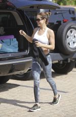 BROOKE BURK in Tights Leaves Yoga Session in Malibu