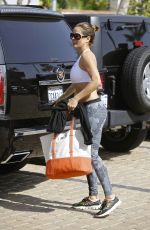 BROOKE BURK in Tights Leaves Yoga Session in Malibu