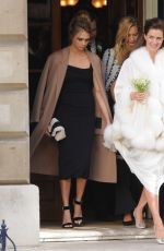 CARA DELEVINGNE at Her Sister Chloe Wedding in London