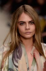 Cara Delevingne on Runways of Burberry Fall/Winter Fashion Show